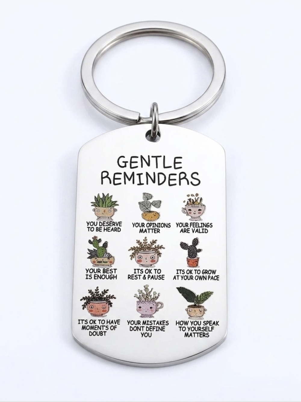 🔥4 for $25 Gentle Reminders Succulent Keychain